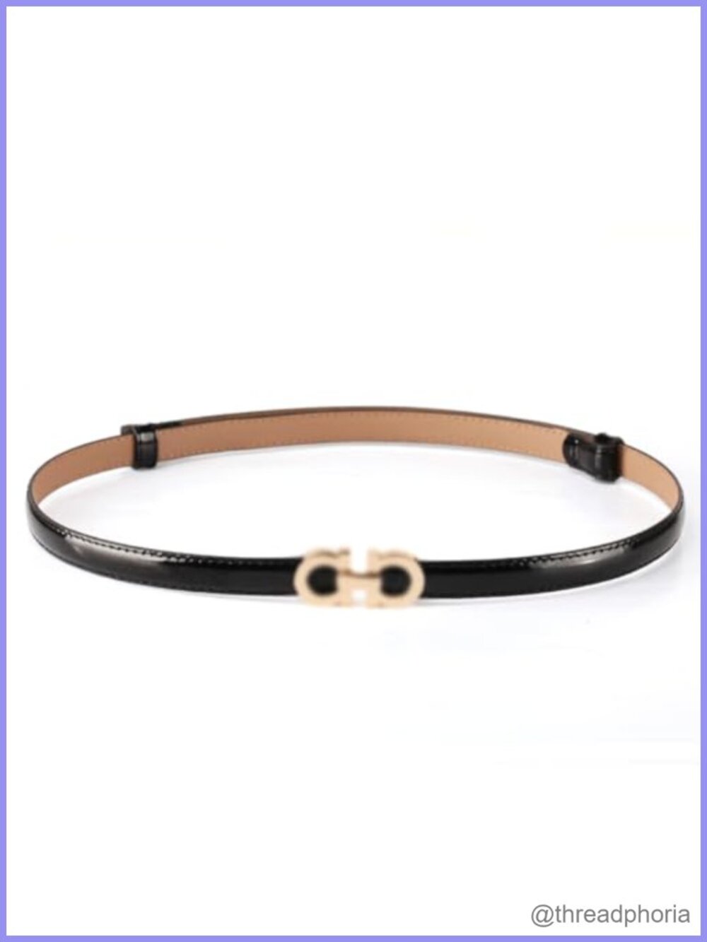 Faux Leather Skinny Waist Belt with Bowknot Buckle Adjustable Thin Dress Belt